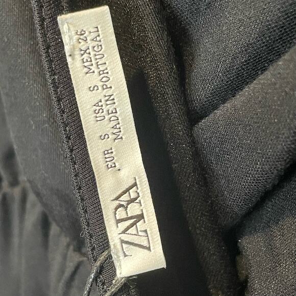 Zara NWT Black Long Sleeve Midi Dress - size Small - Picture 4 of 7